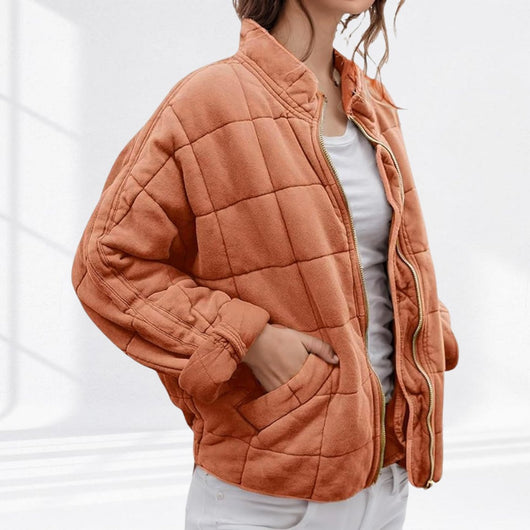 Nora | Damen Steppjacke leichte gefütterte Kurzjacke mit Reißverschluss