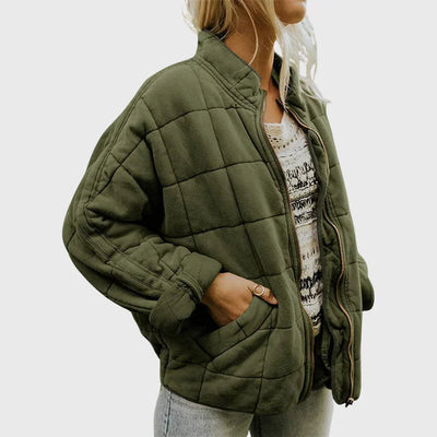 Nora | Damen Steppjacke leichte gefütterte Kurzjacke mit Reißverschluss