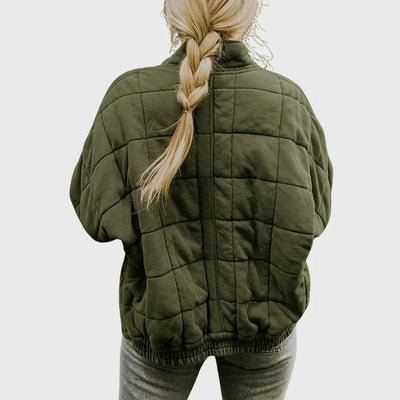 Nora | Damen Steppjacke leichte gefütterte Kurzjacke mit Reißverschluss