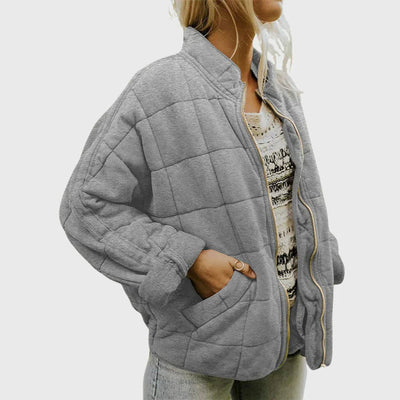 Nora | Damen Steppjacke leichte gefütterte Kurzjacke mit Reißverschluss