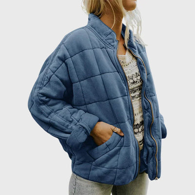 Nora | Damen Steppjacke leichte gefütterte Kurzjacke mit Reißverschluss
