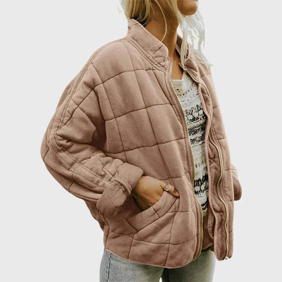Nora | Damen Steppjacke leichte gefütterte Kurzjacke mit Reißverschluss