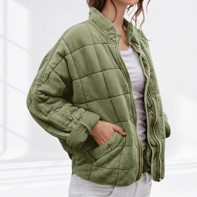 Nora | Damen Steppjacke leichte gefütterte Kurzjacke mit Reißverschluss