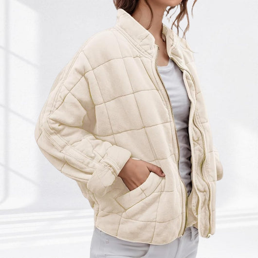 Nora | Damen Steppjacke leichte gefütterte Kurzjacke mit Reißverschluss