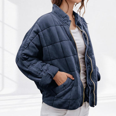 Nora | Damen Steppjacke leichte gefütterte Kurzjacke mit Reißverschluss