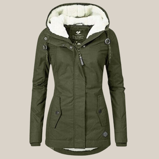 Leonie | Damen Steppjacke mit Fleecefutter Kapuze Winterjacke