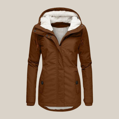 Leonie | Damen Steppjacke mit Fleecefutter Kapuze Winterjacke