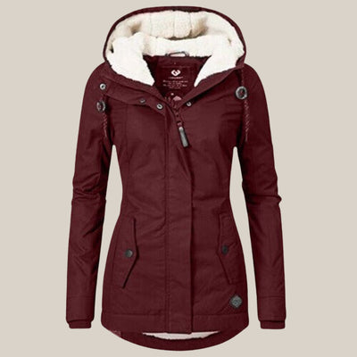 Leonie | Damen Steppjacke mit Fleecefutter Kapuze Winterjacke