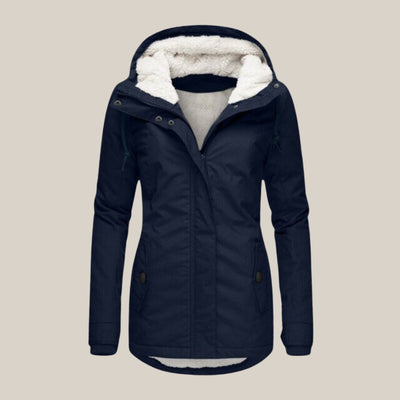 Leonie | Damen Steppjacke mit Fleecefutter Kapuze Winterjacke