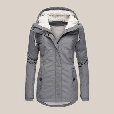 Leonie | Damen Steppjacke mit Fleecefutter Kapuze Winterjacke