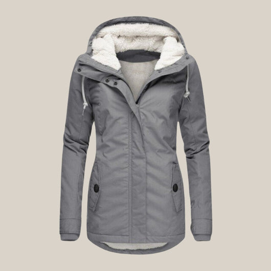 Leonie | Damen Steppjacke mit Fleecefutter Kapuze Winterjacke