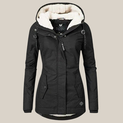 Leonie | Damen Steppjacke mit Fleecefutter Kapuze Winterjacke
