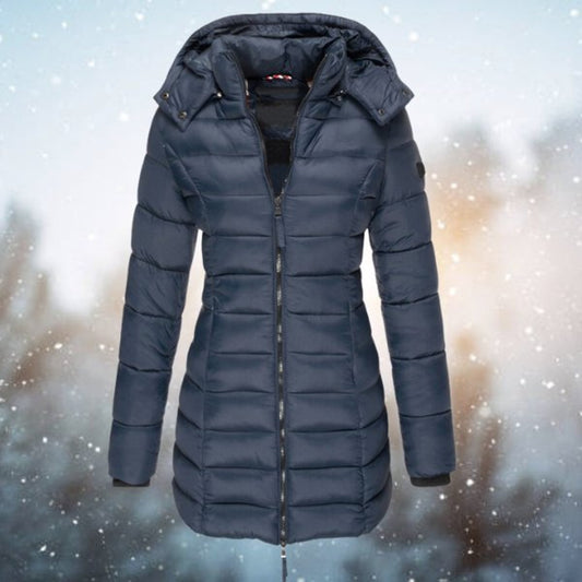 Emilia | Damen Steppjacke mit Kapuze tailliert warm gefüttert