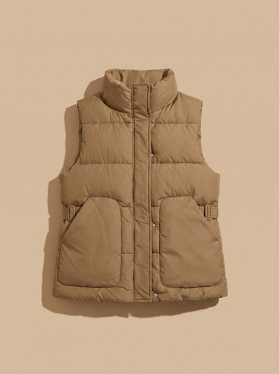 Marlene | Damen Steppweste Bodywarmer mit hohem Stehkragen und Pattentaschen