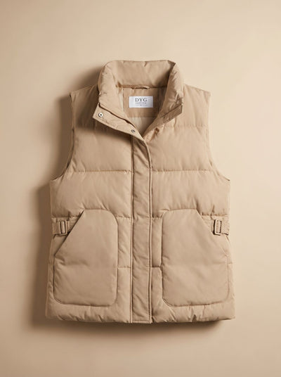Marlene | Damen Steppweste Bodywarmer mit hohem Stehkragen und Pattentaschen