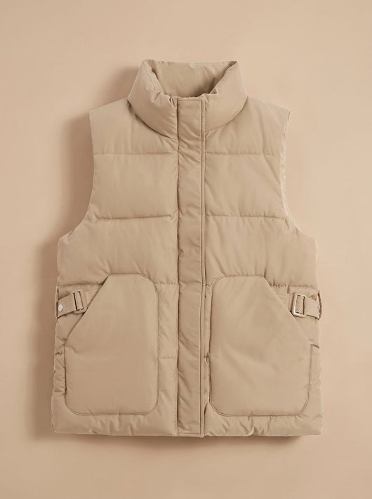Marlene | Damen Steppweste Bodywarmer mit hohem Stehkragen und Pattentaschen