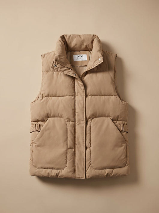 Marlene | Damen Steppweste Bodywarmer mit hohem Stehkragen und Pattentaschen