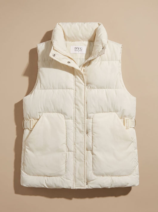 Marlene | Damen Steppweste Bodywarmer mit hohem Stehkragen und Pattentaschen