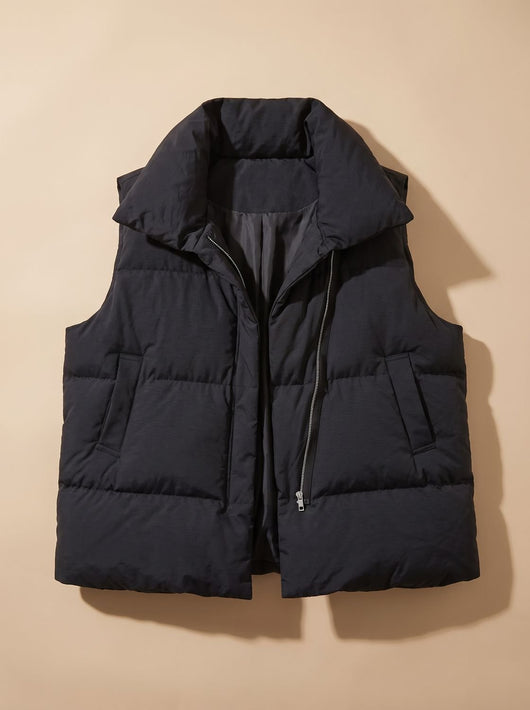 Annika | Damen Steppweste Bodywarmer mit Schalkragen Zweiwege-Reißverschluss Boxy-Schnitt
