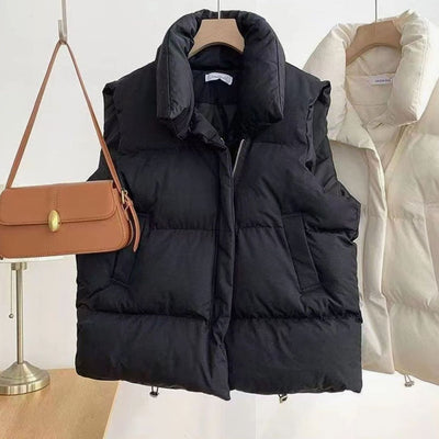 Annika | Damen Steppweste Bodywarmer mit Schalkragen Zweiwege-Reißverschluss Boxy-Schnitt