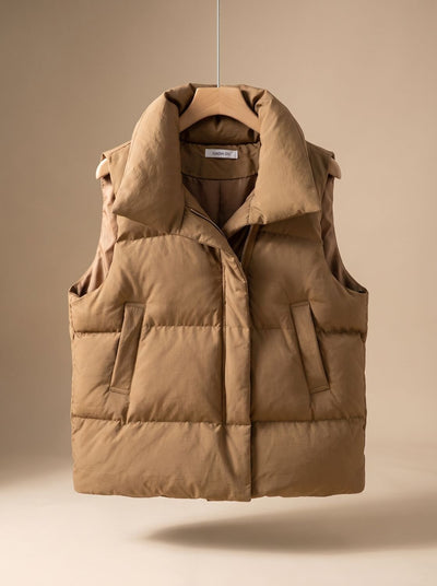 Annika | Damen Steppweste Bodywarmer mit Schalkragen Zweiwege-Reißverschluss Boxy-Schnitt