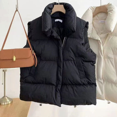 Annika | Damen Steppweste Bodywarmer mit Schalkragen Zweiwege-Reißverschluss Boxy-Schnitt