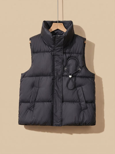 Leonie | Damen Steppweste Bodywarmer mit Stehkragen und Kordel-Herzdetail