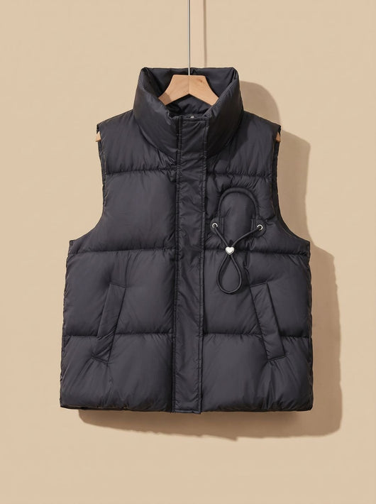 Leonie | Damen Steppweste Bodywarmer mit Stehkragen und Kordel-Herzdetail