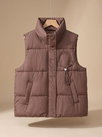 Leonie | Damen Steppweste Bodywarmer mit Stehkragen und Kordel-Herzdetail