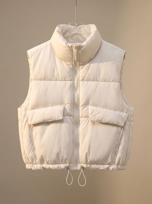 Sophie | Damen Steppweste Bodywarmer mit Stehkragen und Kordelzugsaum