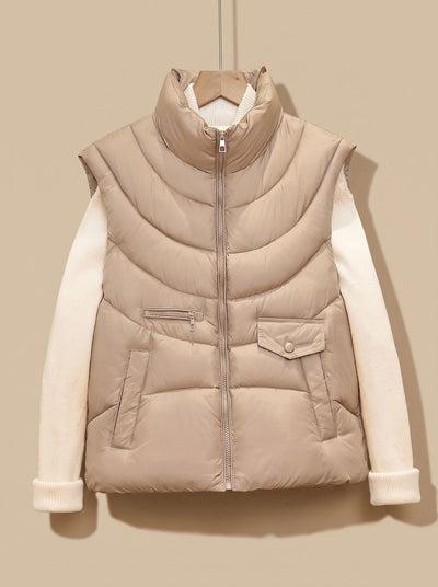 Greta | Damen Steppweste Bodywarmer mit Stehkragen und Multifunktionstaschen
