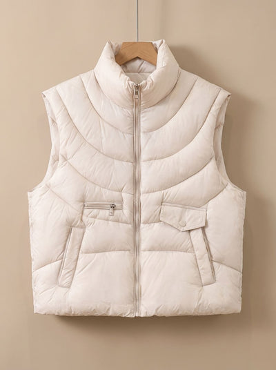 Greta | Damen Steppweste Bodywarmer mit Stehkragen und Multifunktionstaschen