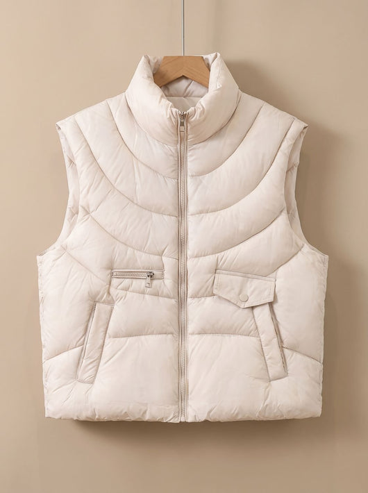 Greta | Damen Steppweste Bodywarmer mit Stehkragen und Multifunktionstaschen