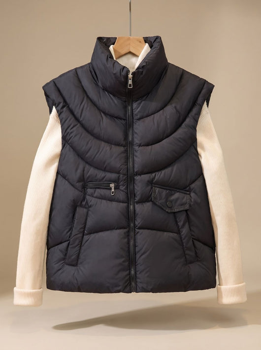 Greta | Damen Steppweste Bodywarmer mit Stehkragen und Multifunktionstaschen