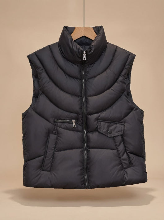 Greta | Damen Steppweste Bodywarmer mit Stehkragen und Multifunktionstaschen