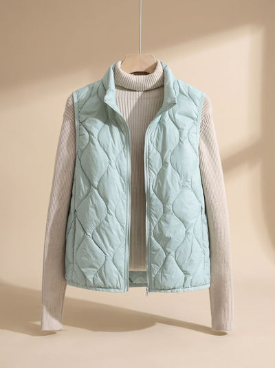 Marlene | Damen Steppweste Bodywarmer mit Stehkragen und Taschen