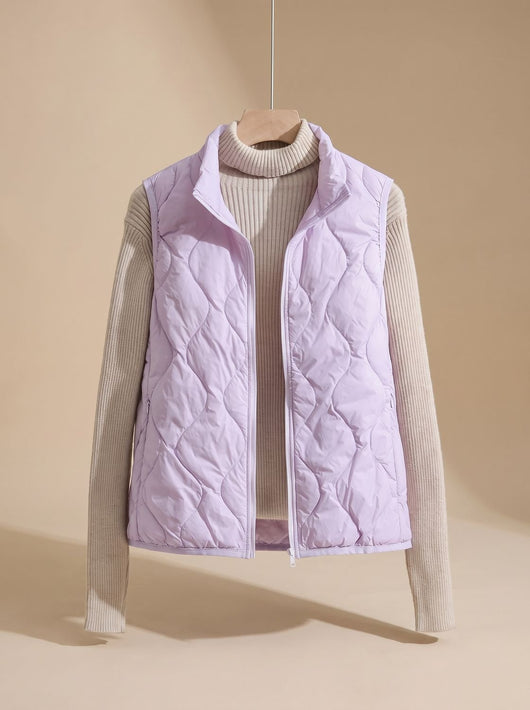 Marlene | Damen Steppweste Bodywarmer mit Stehkragen und Taschen