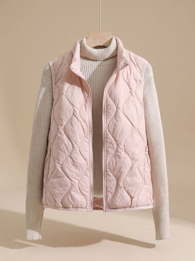 Marlene | Damen Steppweste Bodywarmer mit Stehkragen und Taschen