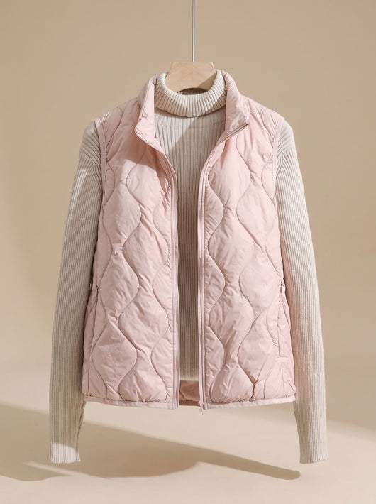 Marlene | Damen Steppweste Bodywarmer mit Stehkragen und Taschen