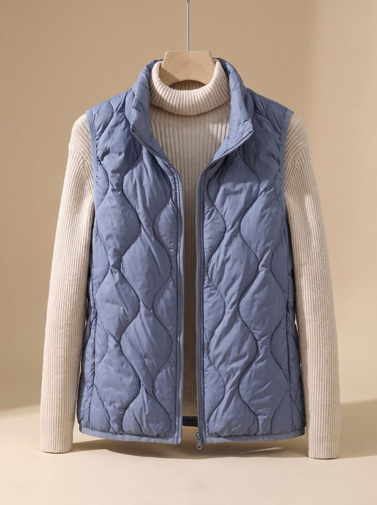 Marlene | Damen Steppweste Bodywarmer mit Stehkragen und Taschen