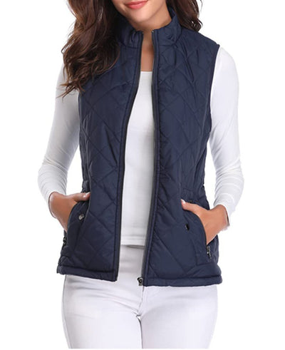 Leonie | Damen Steppweste leicht gefütterte Puffer Vest Women mit Reißverschluss