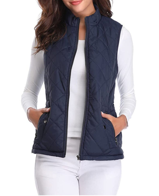 Leonie | Damen Steppweste leicht gefütterte Puffer Vest Women mit Reißverschluss