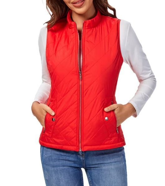 Leonie | Damen Steppweste leicht gefütterte Puffer Vest Women mit Reißverschluss