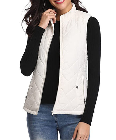 Leonie | Damen Steppweste leicht gefütterte Puffer Vest Women mit Reißverschluss