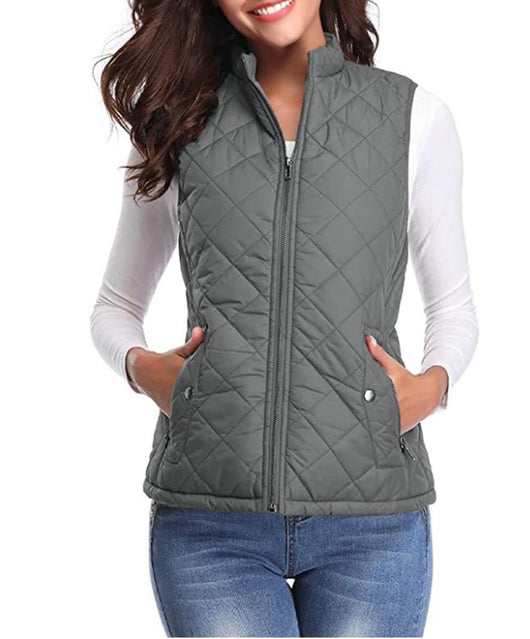 Leonie | Damen Steppweste leicht gefütterte Puffer Vest Women mit Reißverschluss