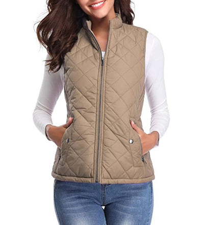 Leonie | Damen Steppweste leicht gefütterte Puffer Vest Women mit Reißverschluss