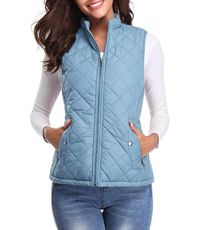 Leonie | Damen Steppweste leicht gefütterte Puffer Vest Women mit Reißverschluss
