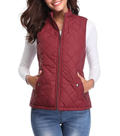 Leonie | Damen Steppweste leicht gefütterte Puffer Vest Women mit Reißverschluss