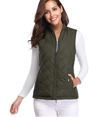 Leonie | Damen Steppweste leicht gefütterte Puffer Vest Women mit Reißverschluss