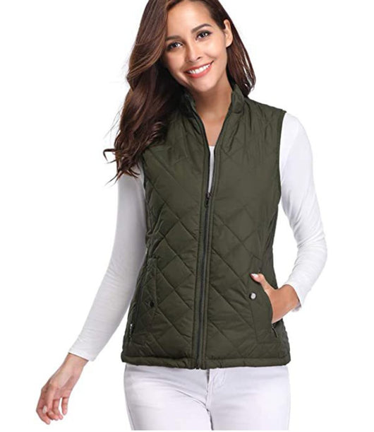 Leonie | Damen Steppweste leicht gefütterte Puffer Vest Women mit Reißverschluss